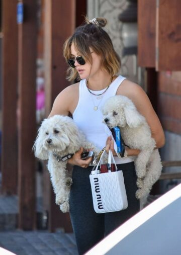 Lucy Hale Takes Her Twod Dogs To Vet Los Angeles