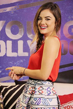 Lucy Hale Visits The Young Hollywood Studio In Los