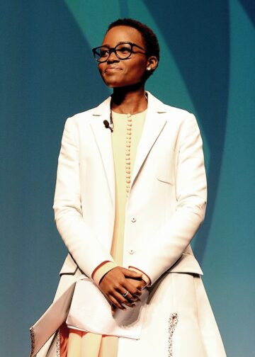 Lupita Nyongo Speaks On Stage At The 2014