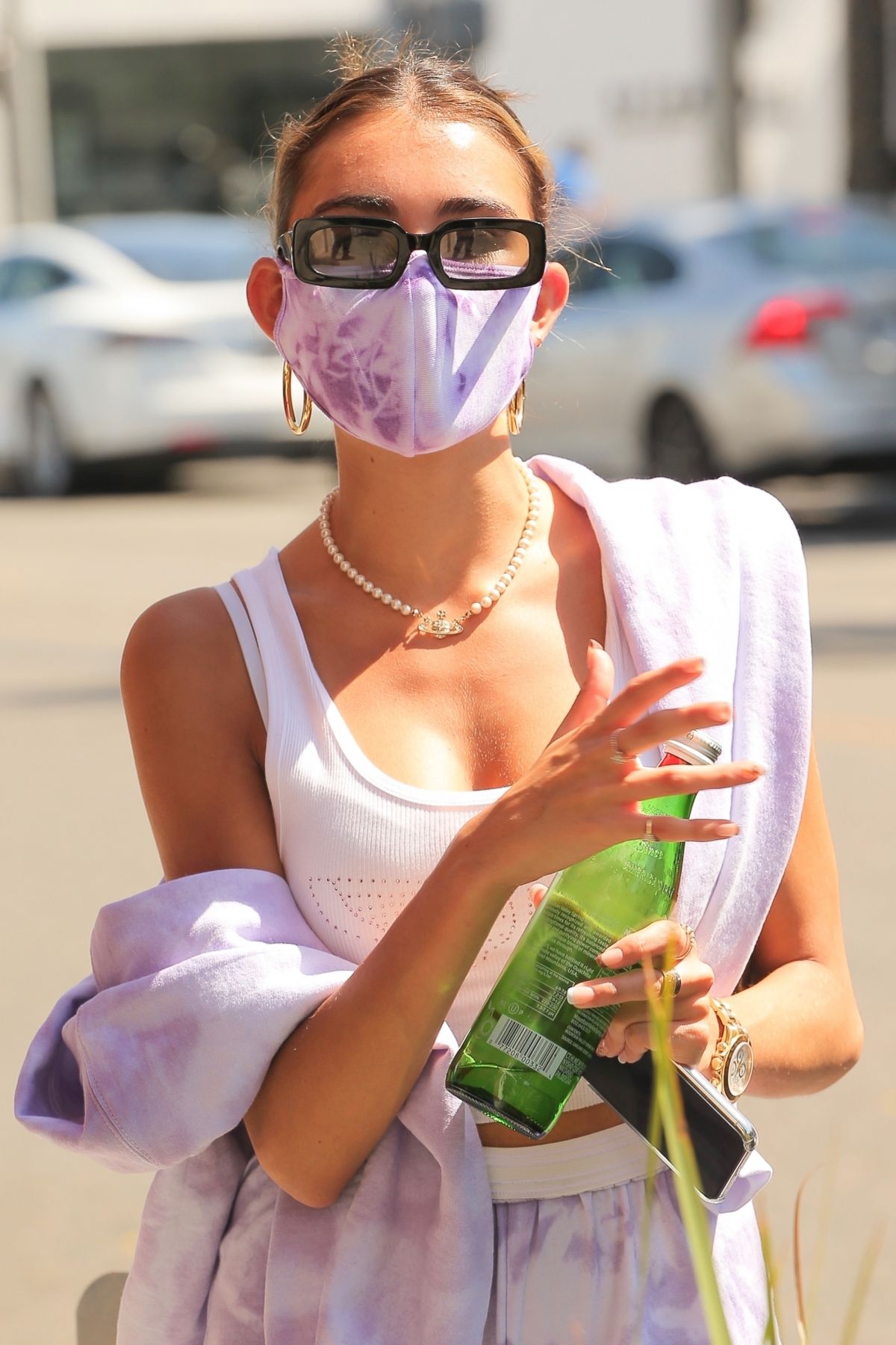 Madison Beer Shorts Wearing Mask Out Beverly Hills