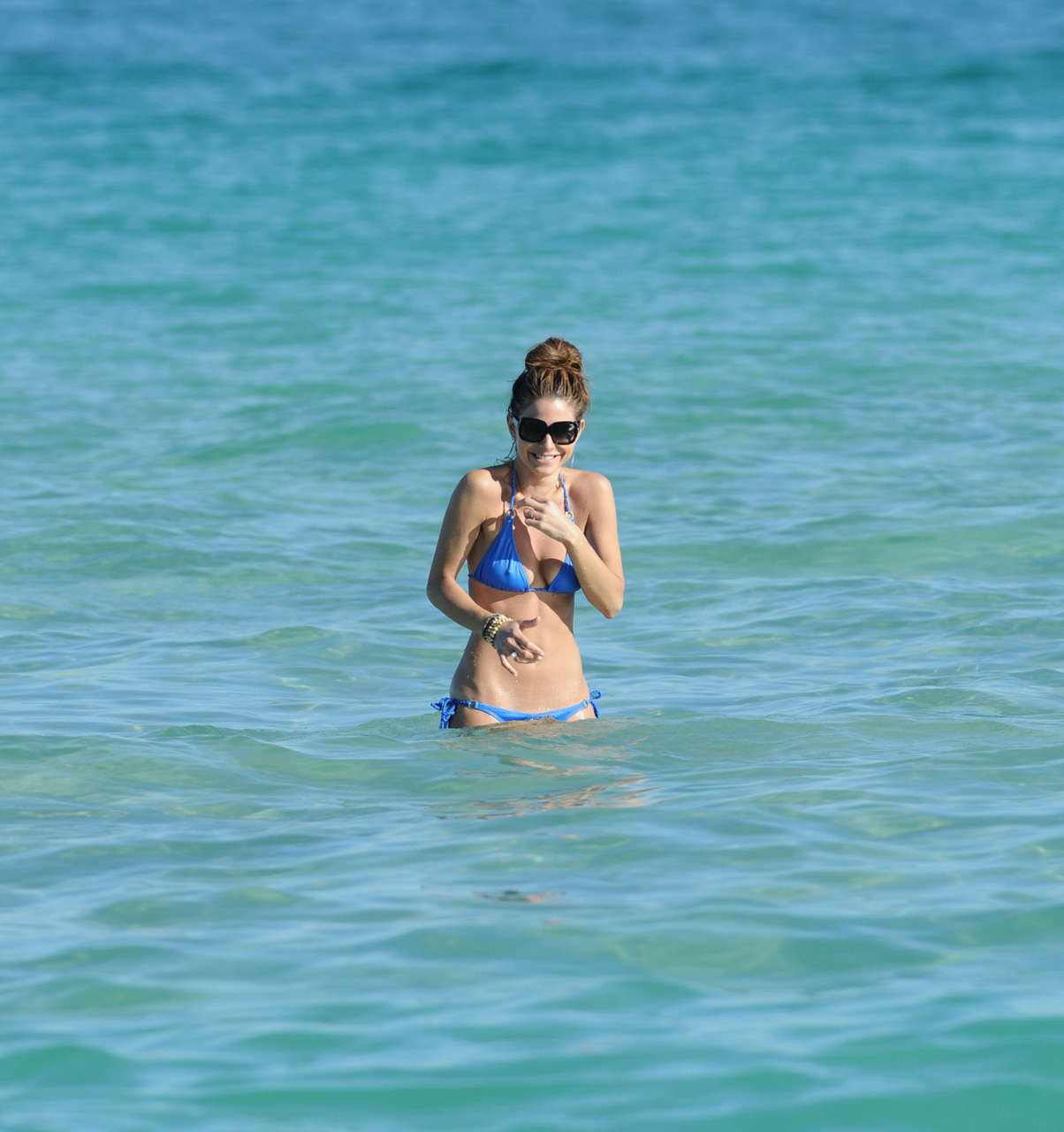 Maria Menounos In Blue Bikini At The Beach In Miami