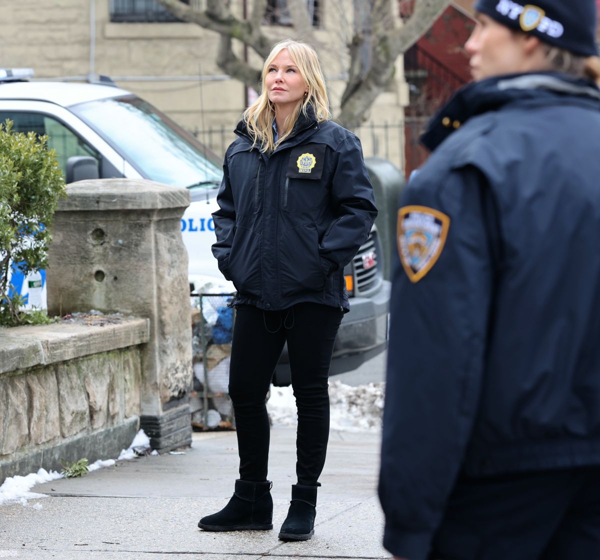 Mariska Hargitay And Kelli Giddish On Set Of Law And Order Special Victims Unit New York