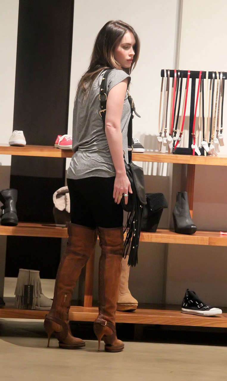 Megan Fox Knee Boots Shopping Madison