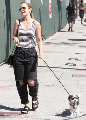 Mena Suvari Walks Her Dog Out Los Angeles