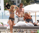 Michelle Hunziker Bikini Candids Beach Miami