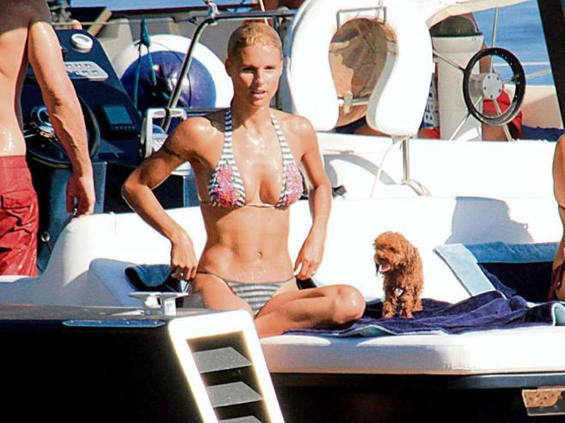 Michelle Hunziker Bikini Yacht Italy