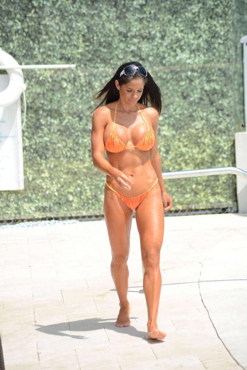 Michelle Lewin Bikini Pool Miami