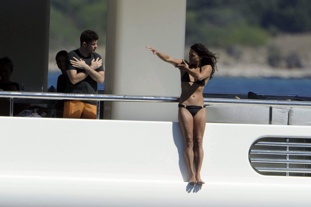Michelle Rodriguez Bikini Yacht Sardinia
