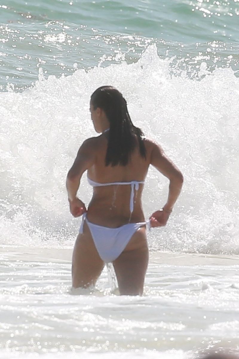 Michelle Rodriguez White Bikini Beach Tulum