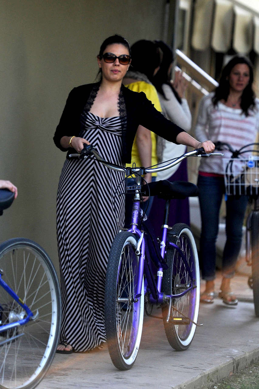 Mila Kunis Bike Rides Los Angeles