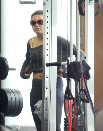 Mila Kunis Changing Top Gym Los Angeles