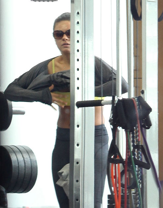Mila Kunis Changing Top Gym Los Angeles