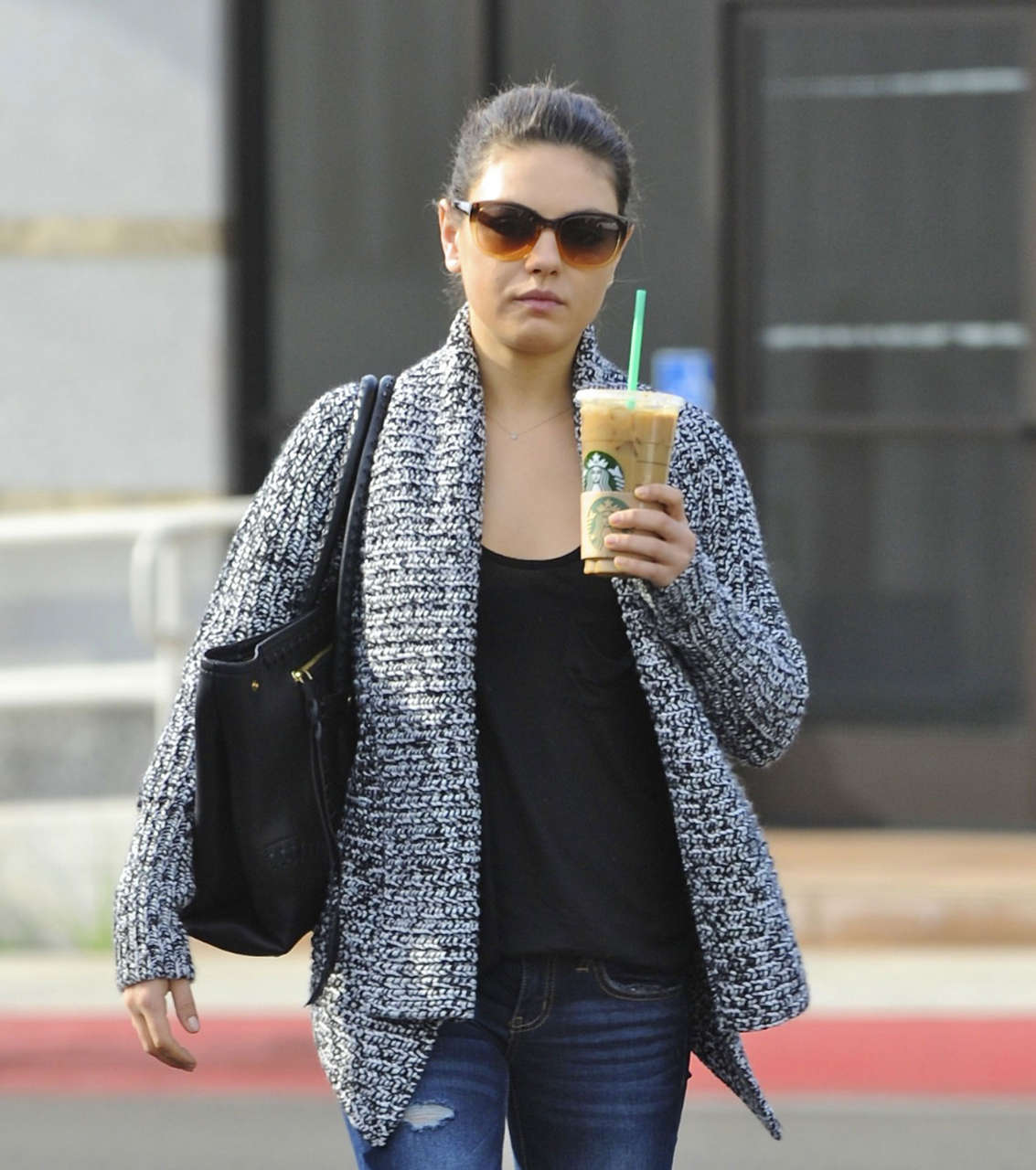 Mila Kunis Jeans Starbucks Hollywood