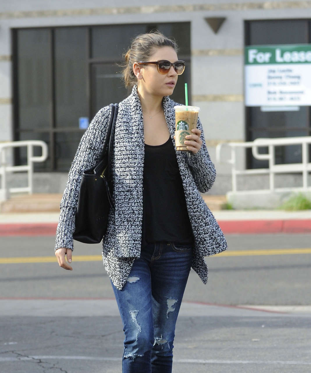 Mila Kunis Jeans Starbucks Hollywood