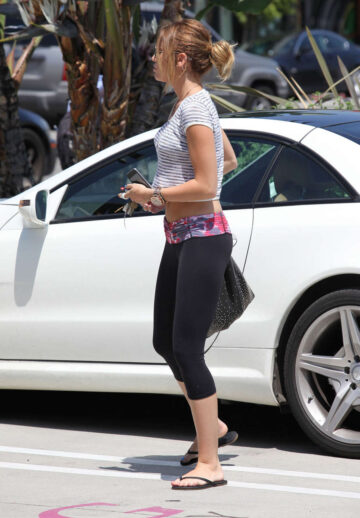 Miley Cyrus Arrives To Winsor Pilates West Hollywood