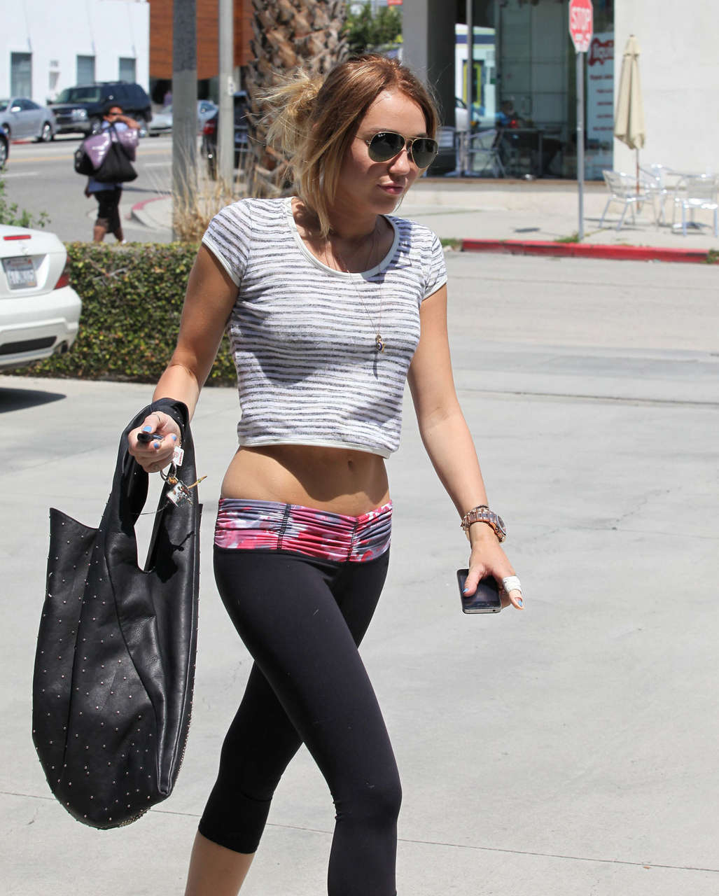 Miley Cyrus Arrives To Winsor Pilates West Hollywood