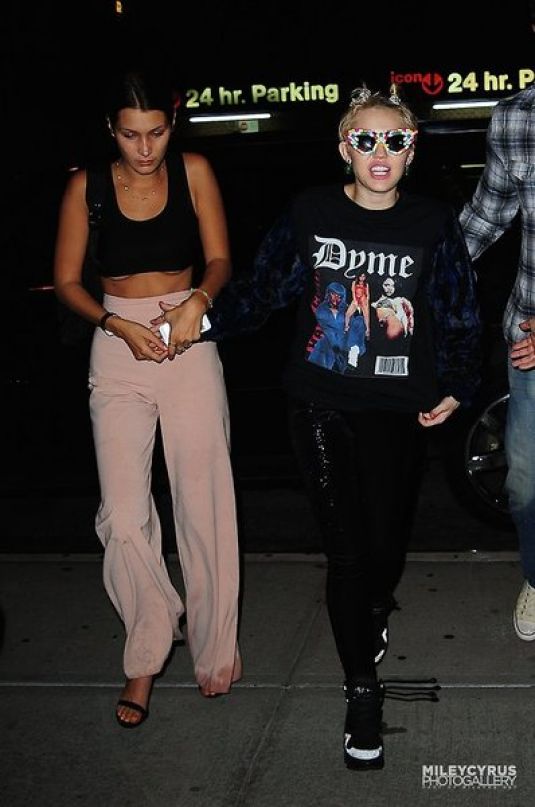 Miley Cyrus Bella Hadid Leaves Alexander Wangs After Party New York
