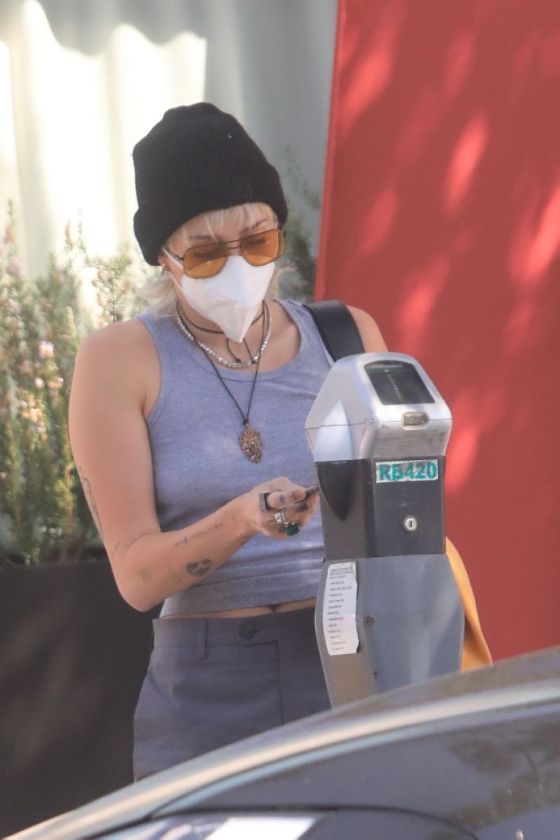 Miley Cyrus Leaves Hair Salon Los Angeles