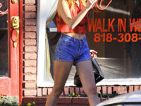 Miley Cyrus Leggy Shorts Outside Cigar Hookah Pipe Store Los Angeles