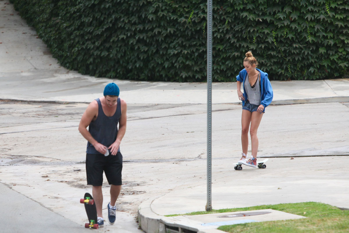 Miley Cyrus Out For Skateboarding Beverly Hills