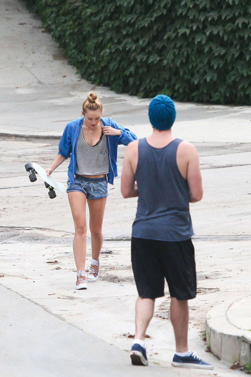 Miley Cyrus Out For Skateboarding Beverly Hills