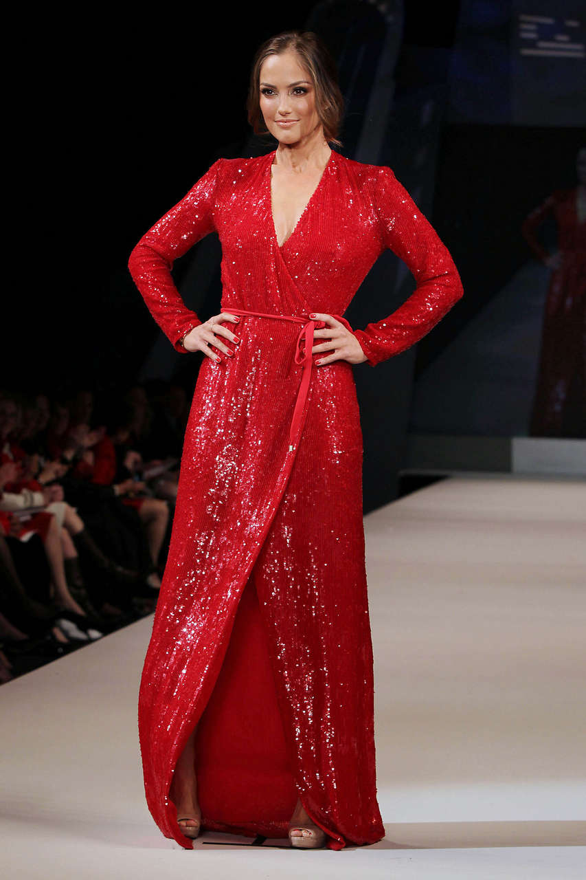 Minka Kelly Heart Truths Red Dress Collection 2012 Fashion Show New York