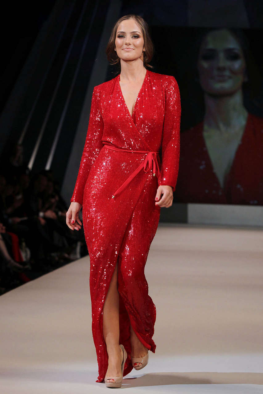 Minka Kelly Heart Truths Red Dress Collection 2012 Fashion Show New York
