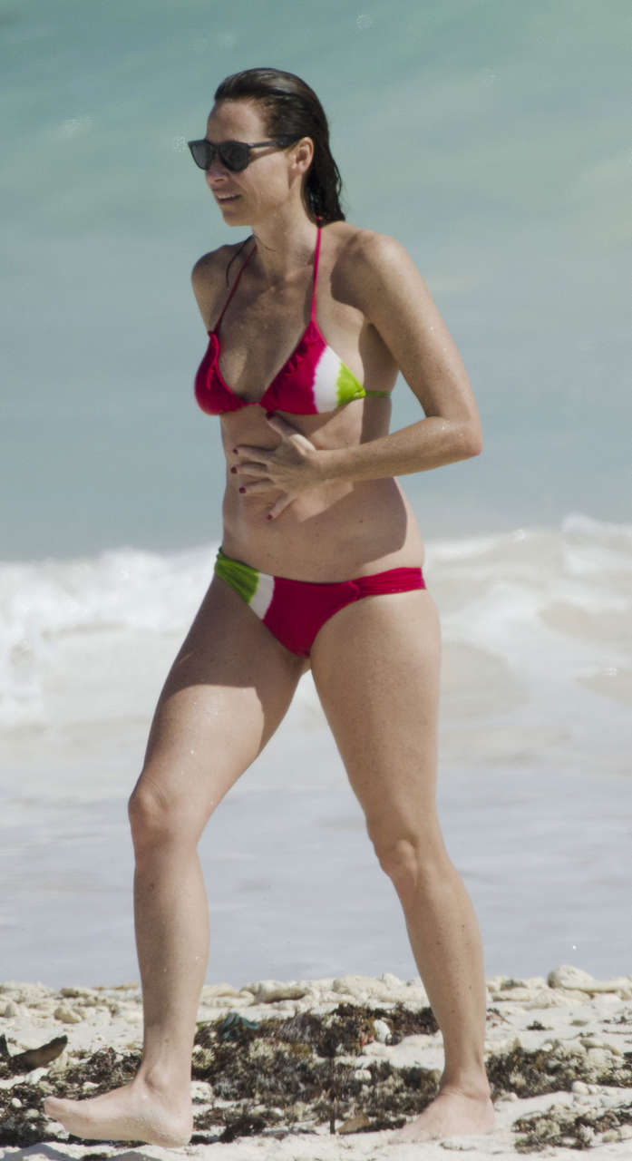 Minnie Driver Bikini Caribbean Beach