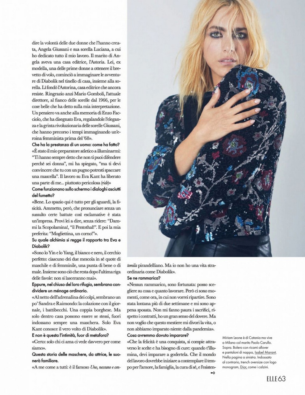 Miriam Leone Elle Magazine Italy December
