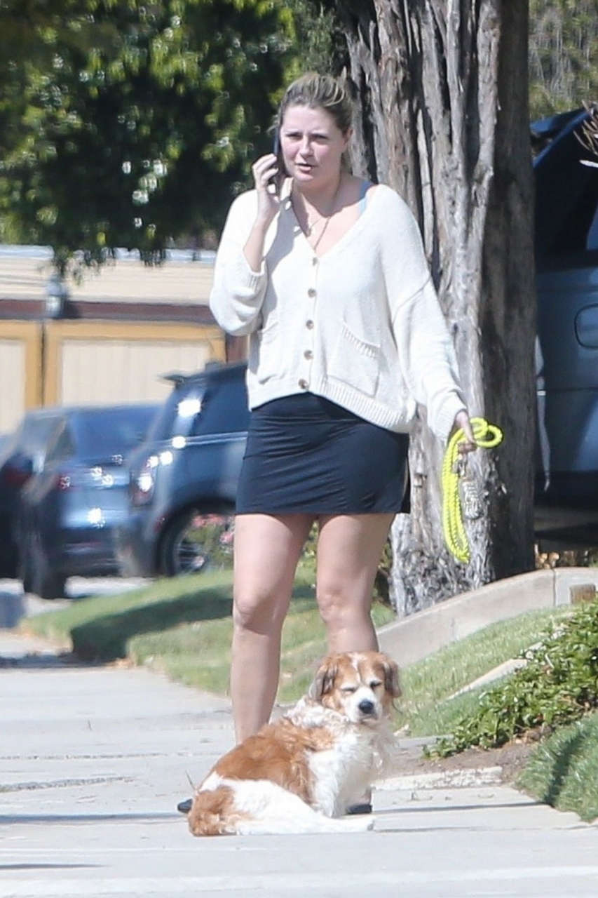 Mischa Barton With Her Dog Outside Her Home Los Angeles