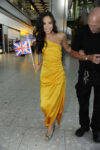 Myleene Klass Yellow Dress Heathrow Airport London