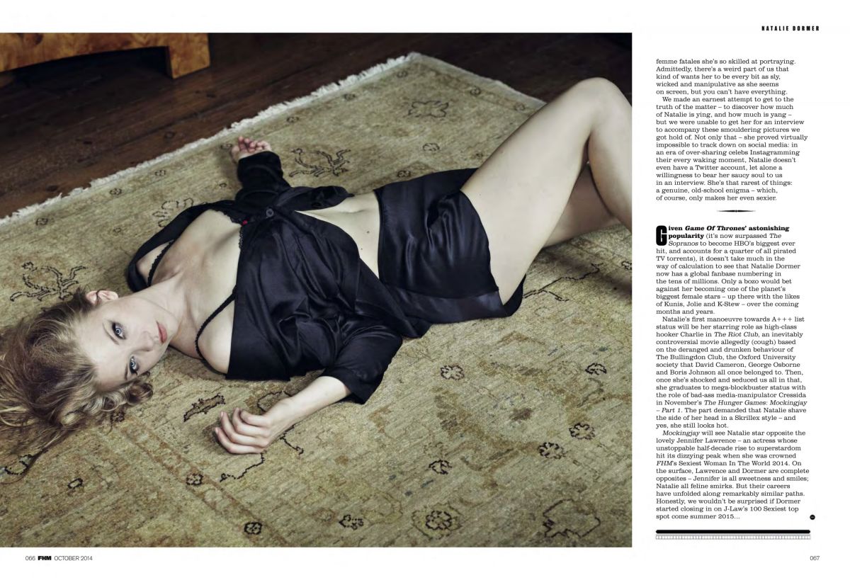 Natalie Dormer Fhm Magazine October 2014 Issue