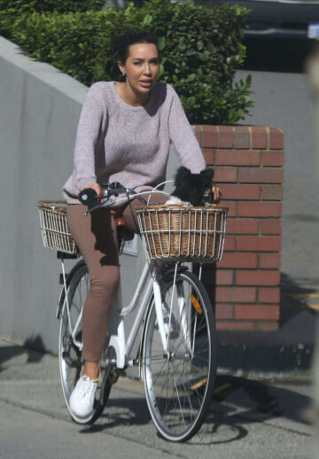 Natasha Cherie Out Riding Bike With Her Dog Perth