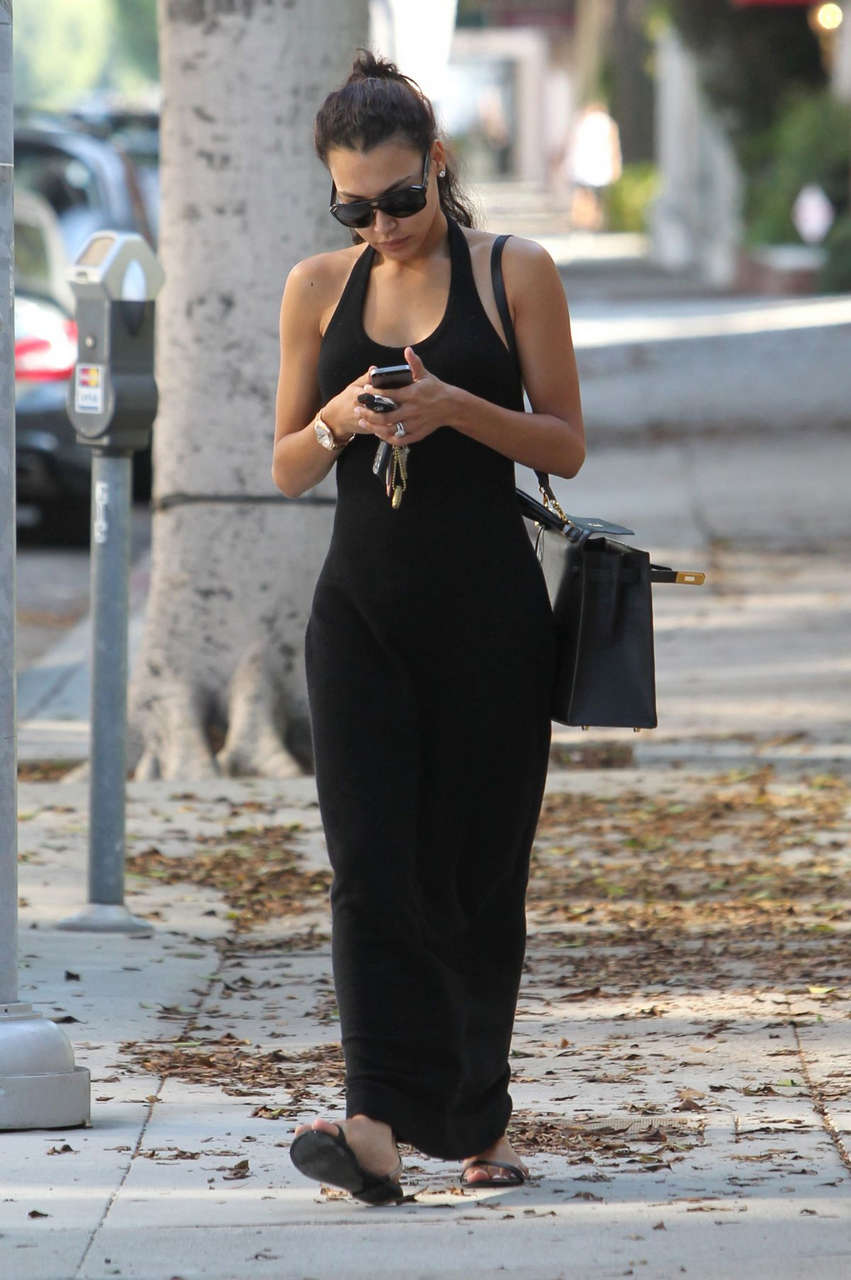 Naya Rivera Black Dress Out About Beverly Hills