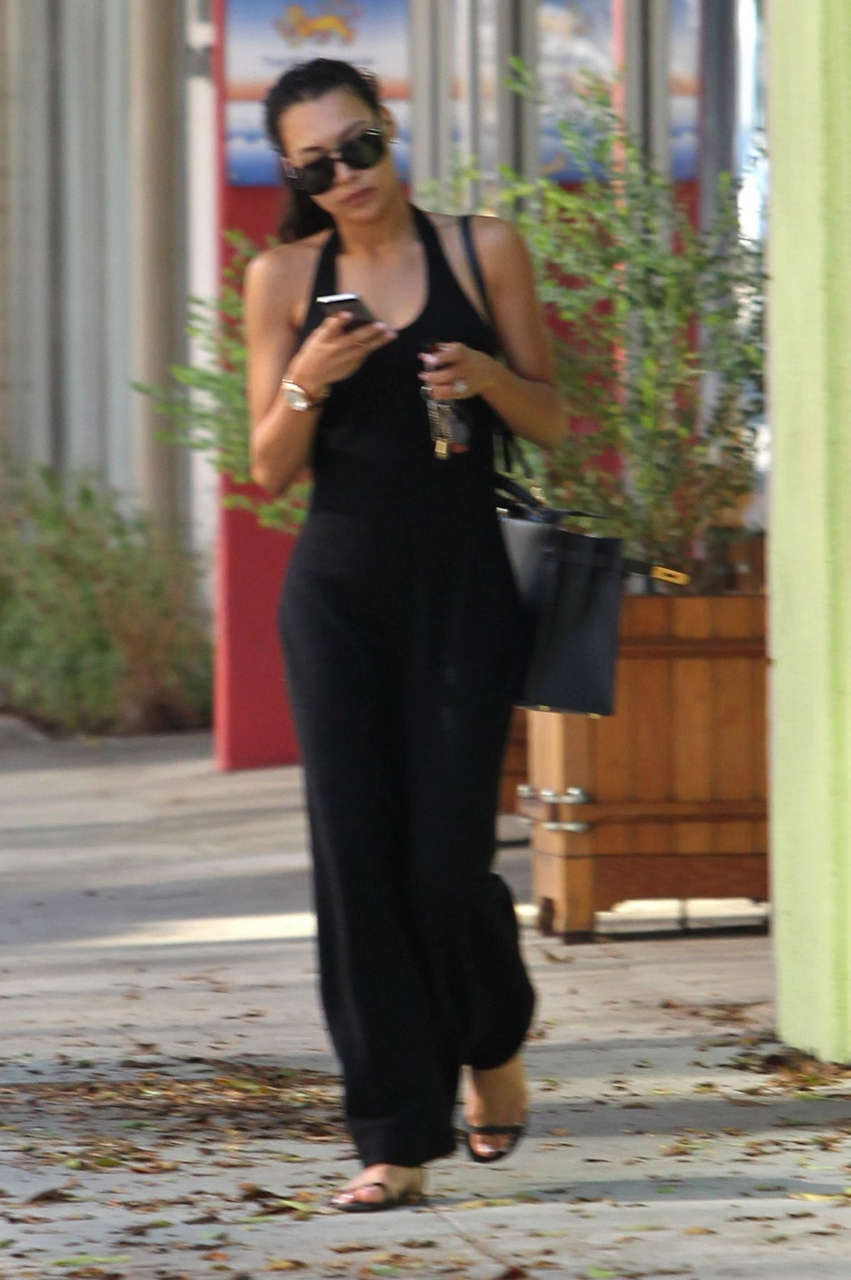 Naya Rivera Black Dress Out About Beverly Hills