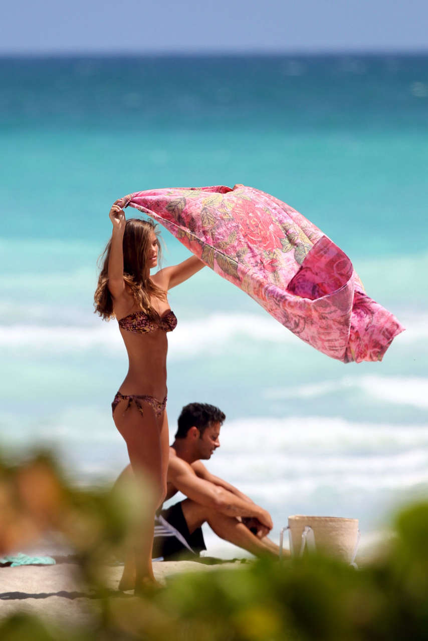 Nina Agdal Bikini Beach Miami Beach