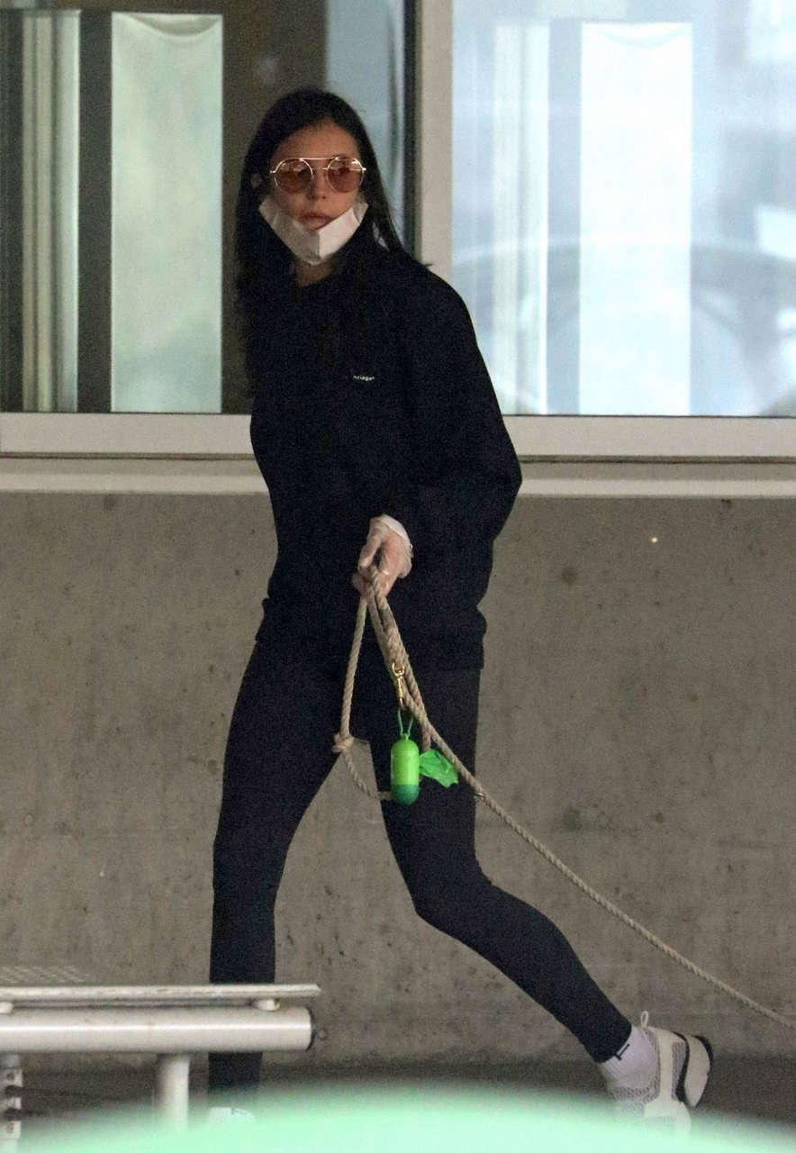 Nina Dobrev Arrives With Her Dog Airport Vancouver