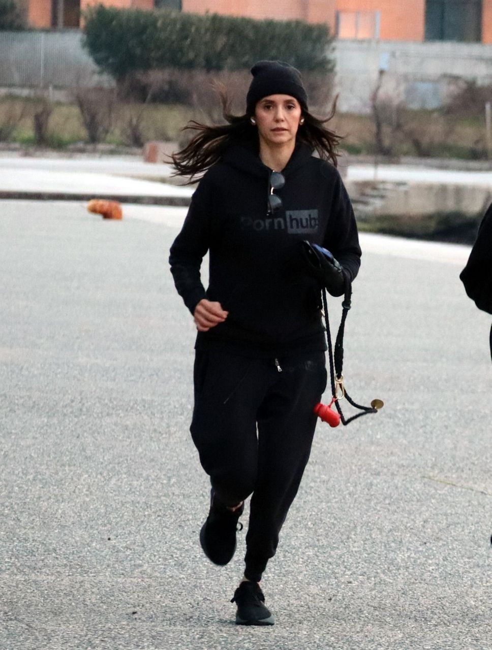 Nina Dobrev Out Jogging Thessaloniki