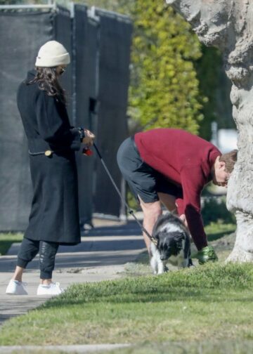 Nina Dobrev Out With Her Dog Los Angeles