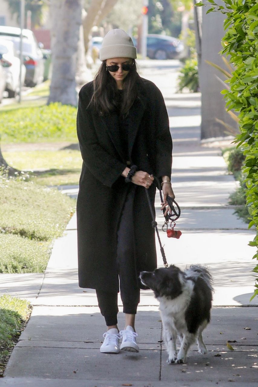 Nina Dobrev Out With Her Dog Los Angeles