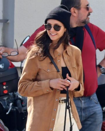 Nina Dobrev Out With Her Family Greece