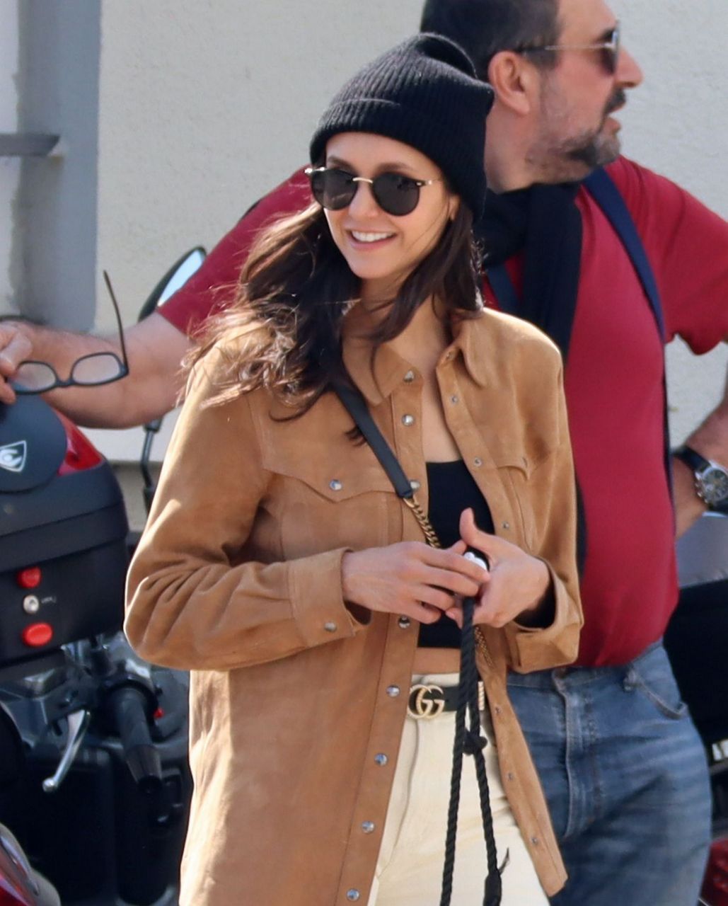 Nina Dobrev Out With Her Family Greece
