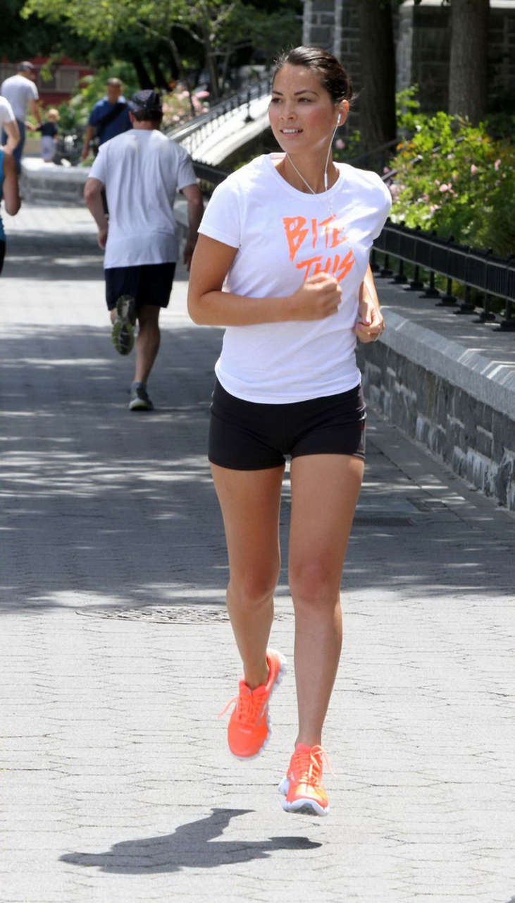 Olivia Munn Jogging Battery Park City New York