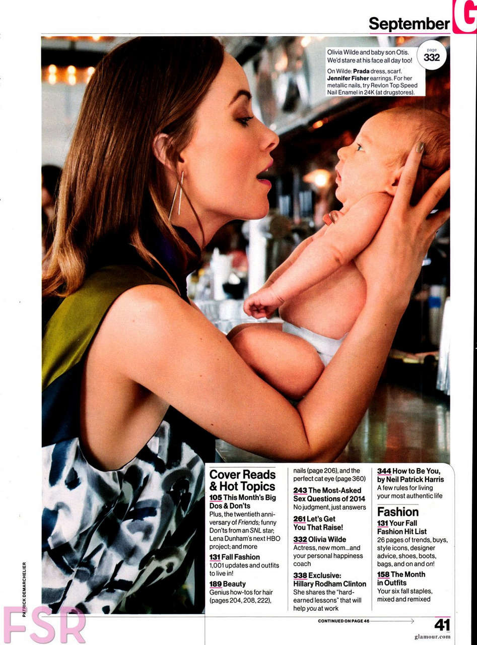 Olivia Wilde Breast Feed Glamour Magazine September 2014 Issue