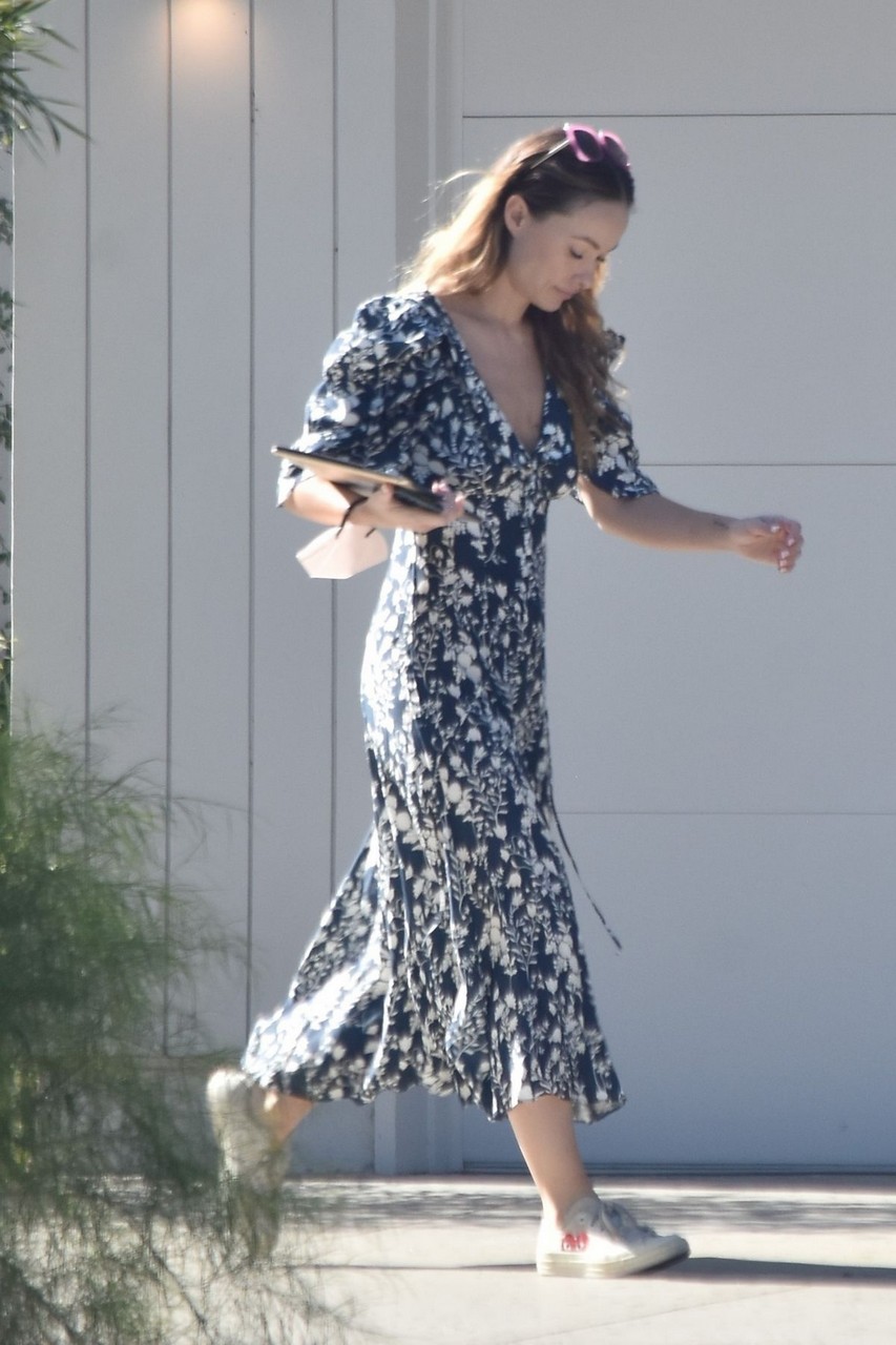 Olivia Wilde Floral Dress Out Los Angeles