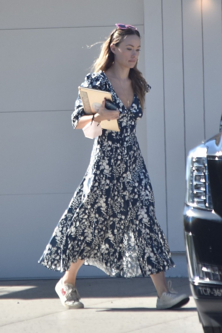 Olivia Wilde Floral Dress Out Los Angeles