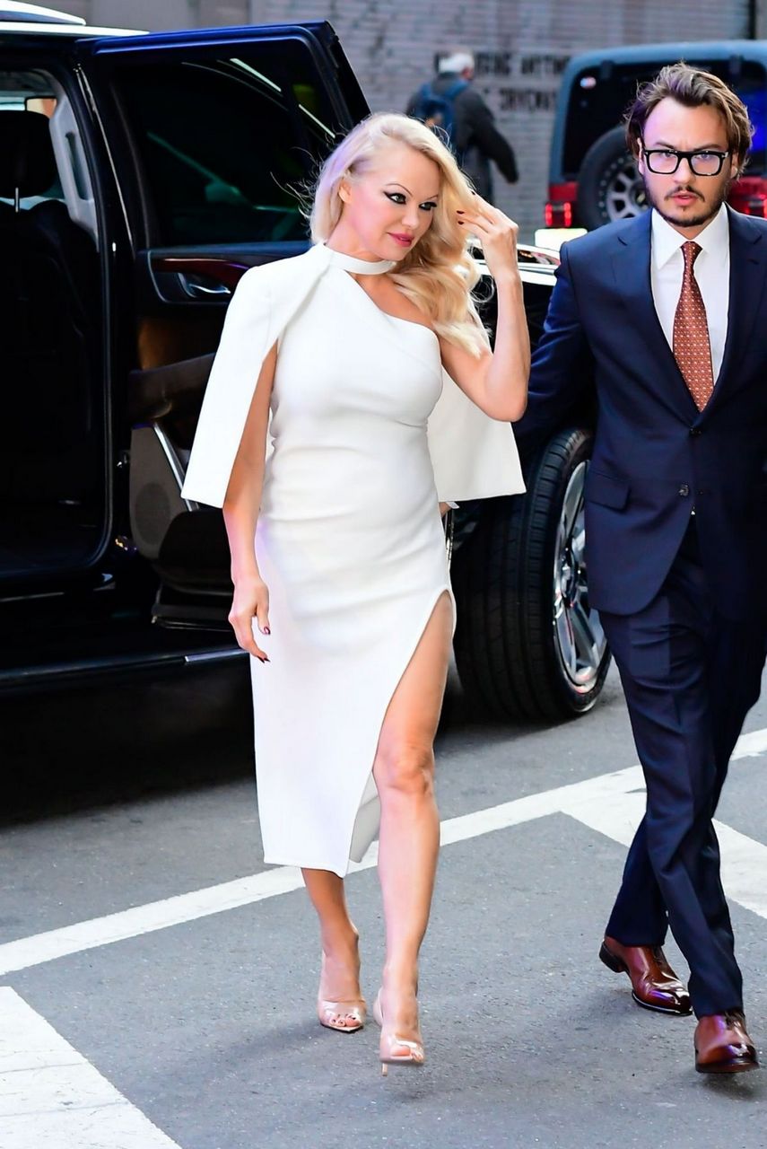 Pamela Anderson Arrives Good Morning America New York