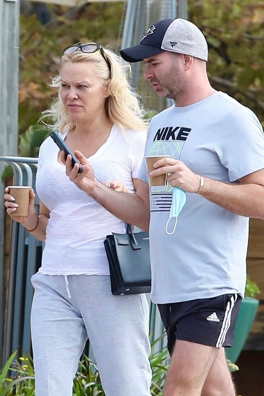 Pamela Anderson Out For Coffee Malibu