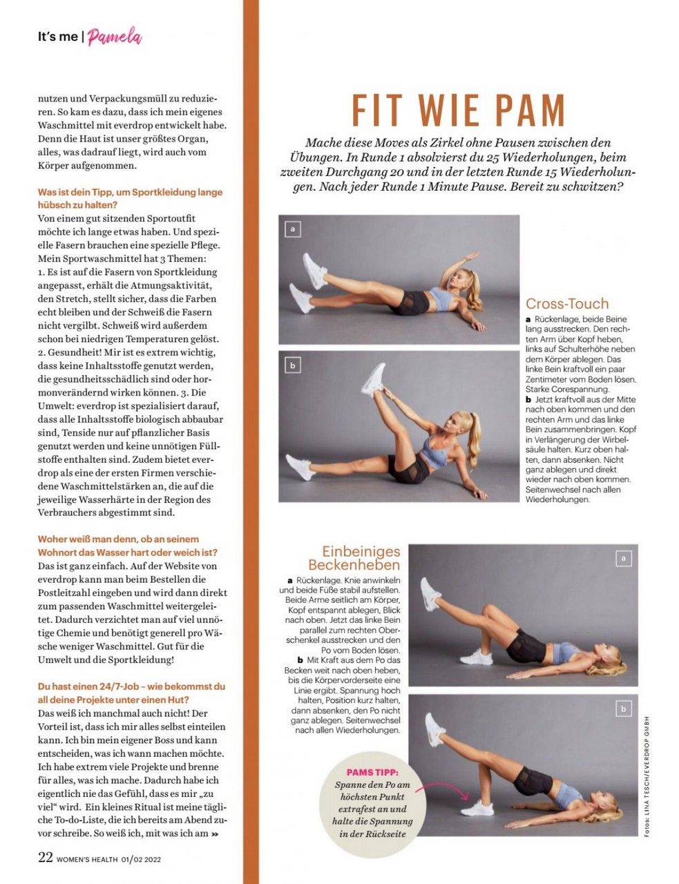Pamela Reif For Women S Health Magazine Germany February