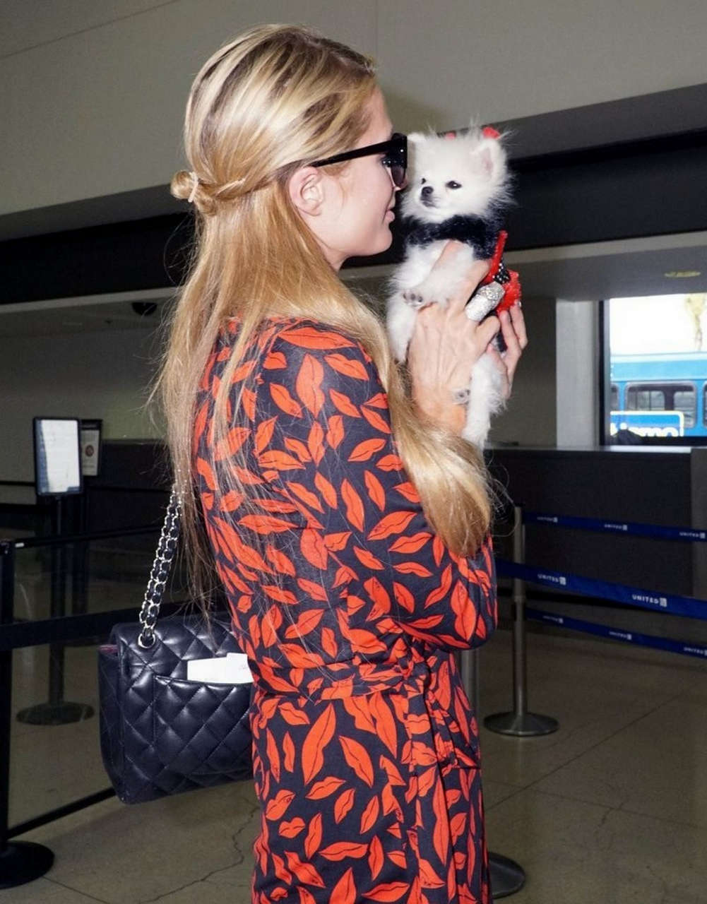 Paris Hilton Arrives Flight Lax Airport